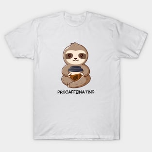 Procaffeinating | Procrastinator Coffee Pun T-Shirt
